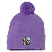 Three Possum Moon 3 Opossum Funny Weird Cursed Meme Pom Pom 12in Knit Beanie