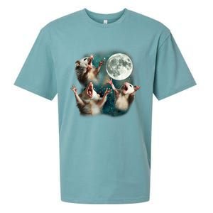 Three Possum Moon 3 Opossum Funny Weird Cursed Meme Sueded Cloud Jersey T-Shirt