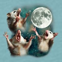 Three Possum Moon 3 Opossum Funny Weird Cursed Meme Sueded Cloud Jersey T-Shirt