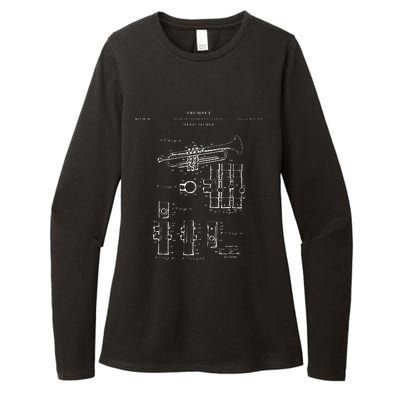 Trumpet Patent Music Womens CVC Long Sleeve Shirt