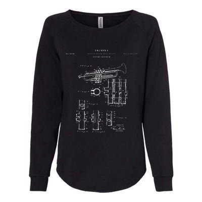 Trumpet Patent Music Womens California Wash Sweatshirt