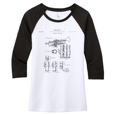 Trumpet Patent Music Women's Tri-Blend 3/4-Sleeve Raglan Shirt