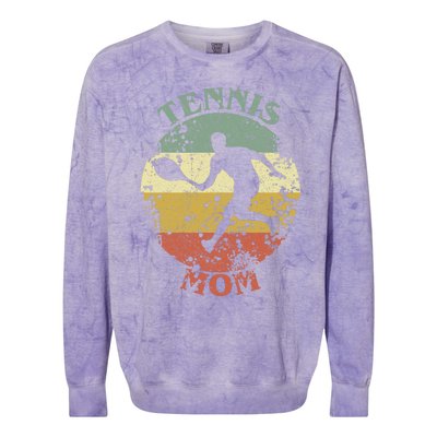 Tennis Player Mom Distressed Vintage Tennis Mama Gift Colorblast Crewneck Sweatshirt