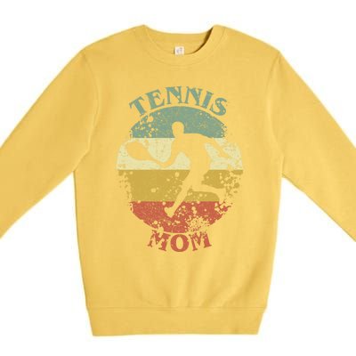 Tennis Player Mom Distressed Vintage Tennis Mama Gift Premium Crewneck Sweatshirt