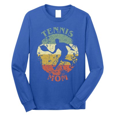 Tennis Player Mom Distressed Vintage Tennis Mama Gift Long Sleeve Shirt