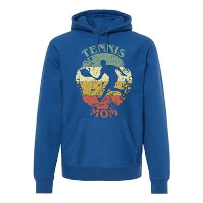 Tennis Player Mom Distressed Vintage Tennis Mama Gift Premium Hoodie