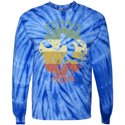 Tennis Player Mom Distressed Vintage Tennis Mama Gift Tie-Dye Long Sleeve Shirt