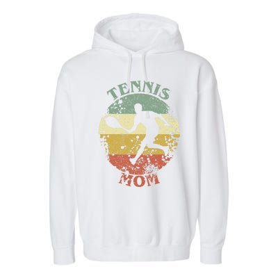 Tennis Player Mom Distressed Vintage Tennis Mama Gift Garment-Dyed Fleece Hoodie