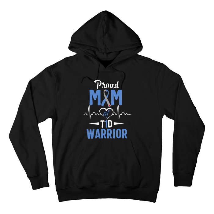 T1D Proud Mom Diabetes Awareness Type 1 Insulin Pancreas Hoodie