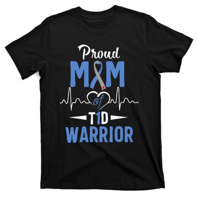 T1D Proud Mom Diabetes Awareness Type 1 Insulin Pancreas T-Shirt