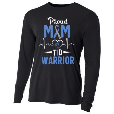 T1D Proud Mom Diabetes Awareness Type 1 Insulin Pancreas Cooling Performance Long Sleeve Crew