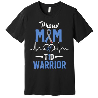 T1D Proud Mom Diabetes Awareness Type 1 Insulin Pancreas Premium T-Shirt