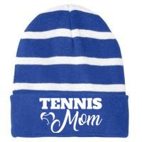 Tennis Player Mother Funny Tennis Mama Sports – Tennis Mom Cool Gift Striped Beanie with Solid Band