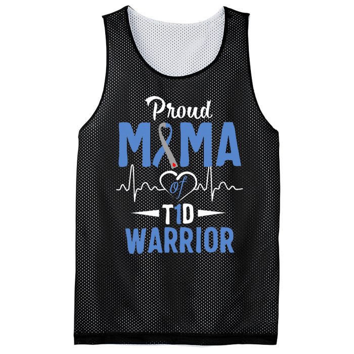 T1D Proud Mama Diabetes Awareness Type 1 Insulin Pancreas Mesh Reversible Basketball Jersey Tank