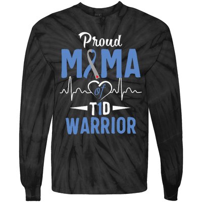 T1D Proud Mama Diabetes Awareness Type 1 Insulin Pancreas Tie-Dye Long Sleeve Shirt