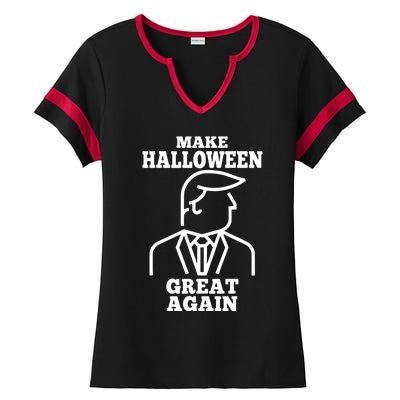 Trump Pumpkin Make Halloween Great Again Trumpkin Gift Ladies Halftime Notch Neck Tee