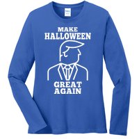 Trump Pumpkin Make Halloween Great Again Trumpkin Gift Ladies Long Sleeve Shirt