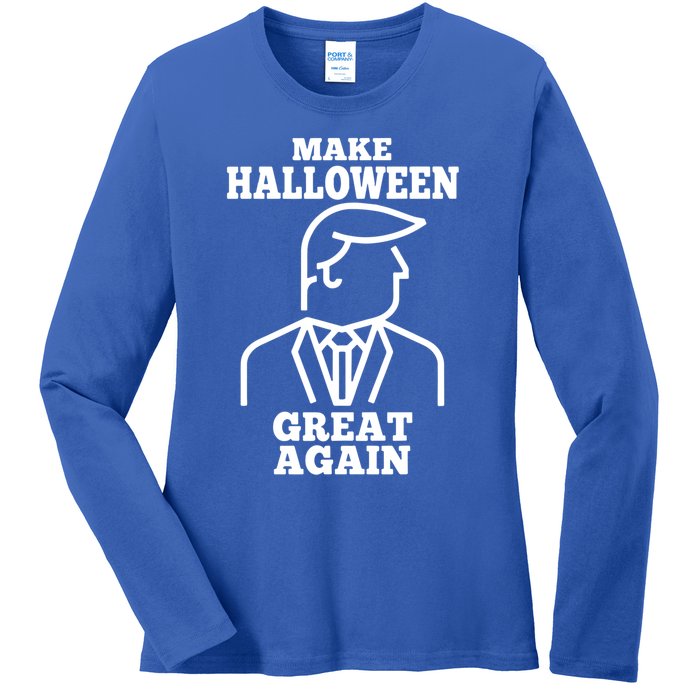 Trump Pumpkin Make Halloween Great Again Trumpkin Gift Ladies Long Sleeve Shirt