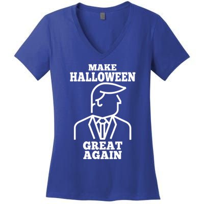 Trump Pumpkin Make Halloween Great Again Trumpkin Gift Women's V-Neck T-Shirt