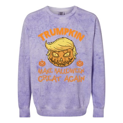 Trumpkin Pumpkin Make Halloween Great Again Cute Gift Colorblast Crewneck Sweatshirt