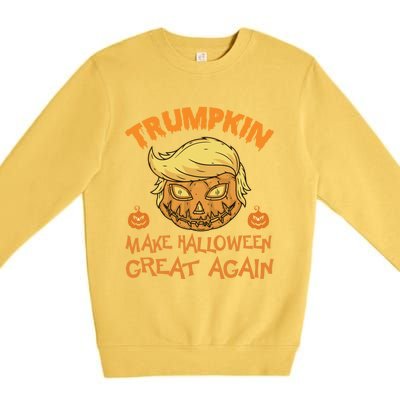 Trumpkin Pumpkin Make Halloween Great Again Cute Gift Premium Crewneck Sweatshirt