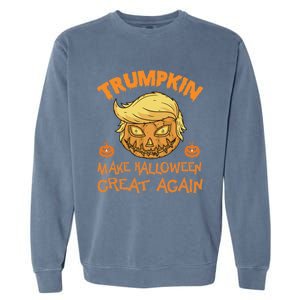 Trumpkin Pumpkin Make Halloween Great Again Cute Gift Garment-Dyed Sweatshirt