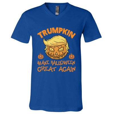 Trumpkin Pumpkin Make Halloween Great Again Cute Gift V-Neck T-Shirt