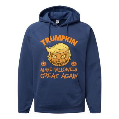 Trumpkin Pumpkin Make Halloween Great Again Cute Gift Performance Fleece Hoodie