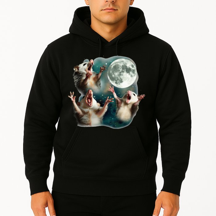 Three Possum Moon 3 Opossum Hoodie