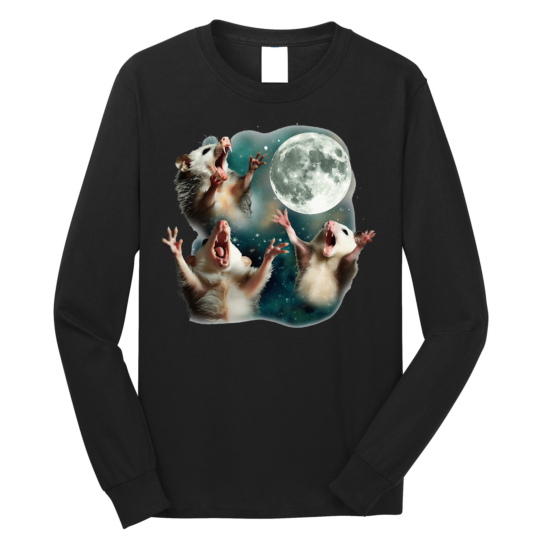 Three Possum Moon 3 Opossum Long Sleeve Shirt