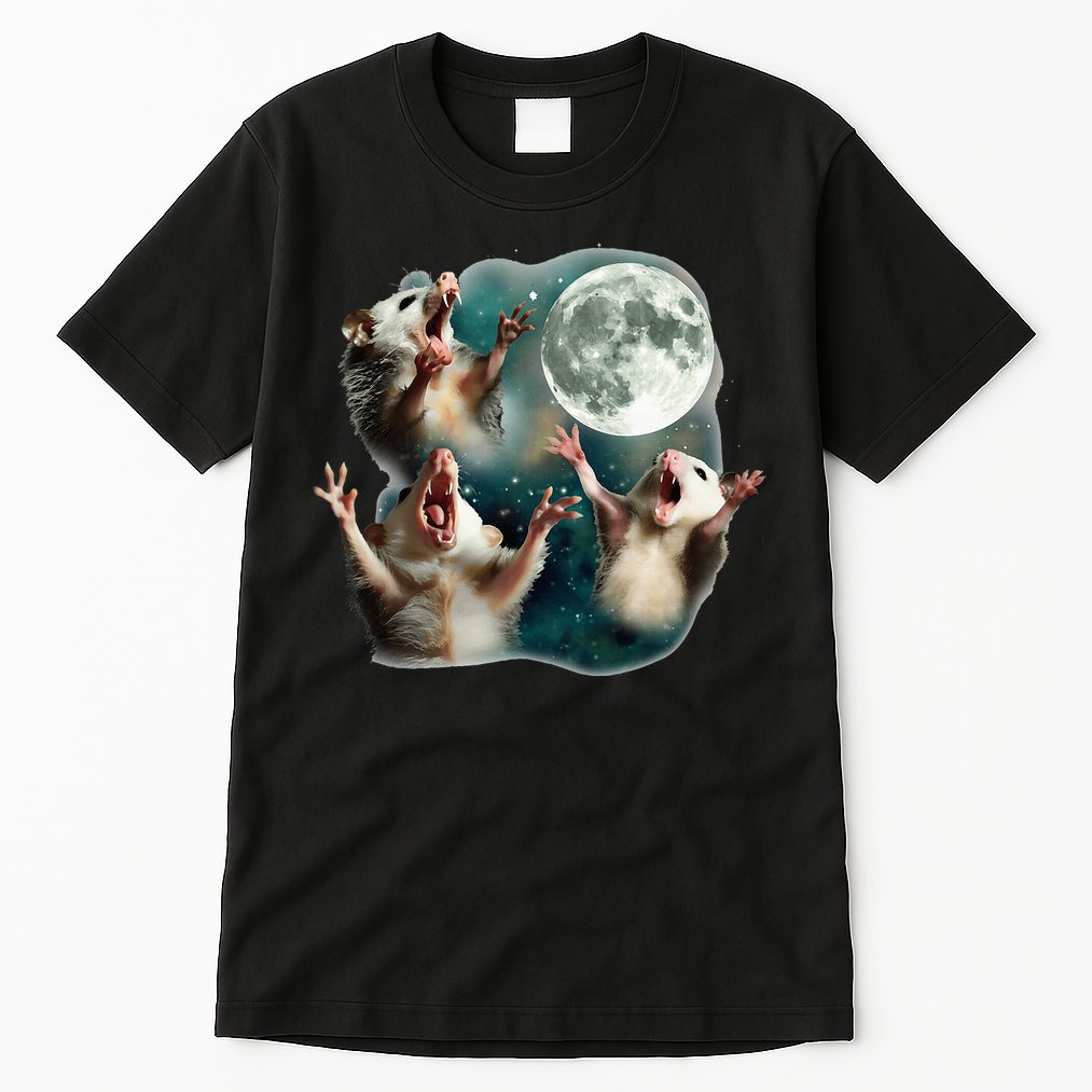 Three Possum Moon 3 Opossum Tall T-Shirt