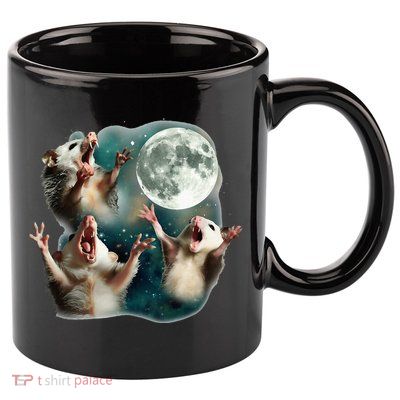 Three Possum Moon 3 Opossum 11oz C Handle Ceramic Mug