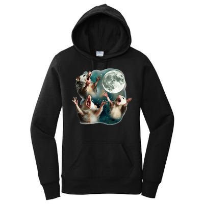 Three Possum Moon 3 Opossum Women's Pullover Hoodie