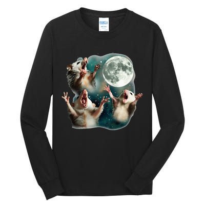 Three Possum Moon 3 Opossum Tall Long Sleeve T-Shirt