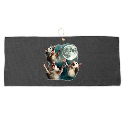 Three Possum Moon 3 Opossum Large Microfiber Waffle Golf Towel