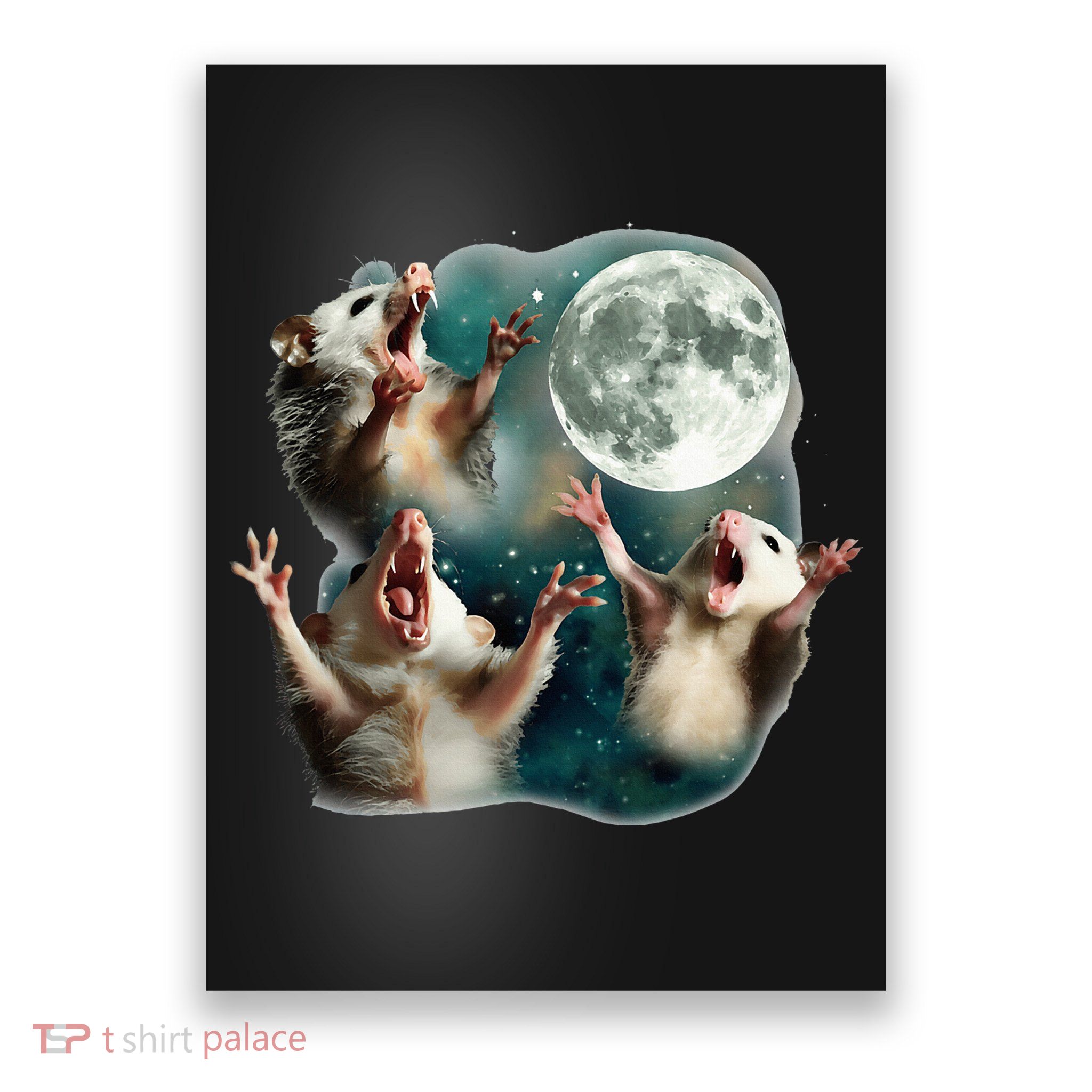 Three Possum Moon 3 Opossum Poster