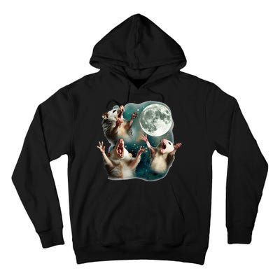 Three Possum Moon 3 Opossum Tall Hoodie