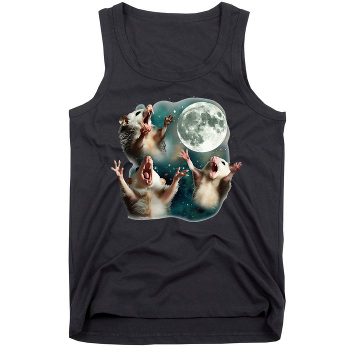 Three Possum Moon 3 Opossum Tank Top