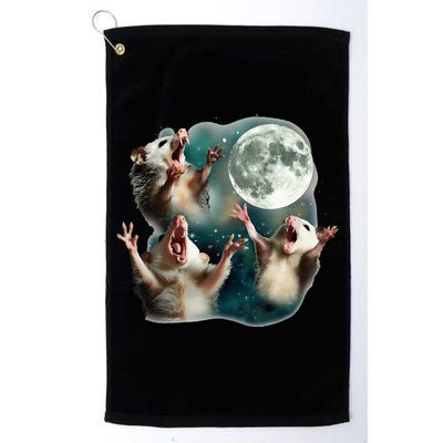 Three Possum Moon 3 Opossum Golf Towel