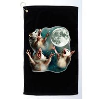 Three Possum Moon 3 Opossum Golf Towel