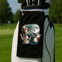 Three Possum Moon 3 Opossum Golf Towel
