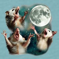 Three Possum Moon 3 Opossum Sueded Cloud Jersey T-Shirt