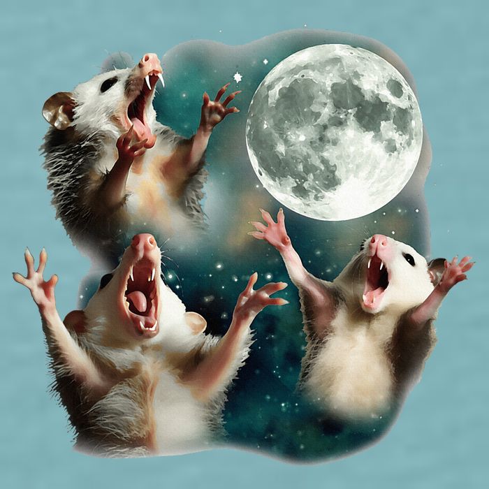 Three Possum Moon 3 Opossum Sueded Cloud Jersey T-Shirt