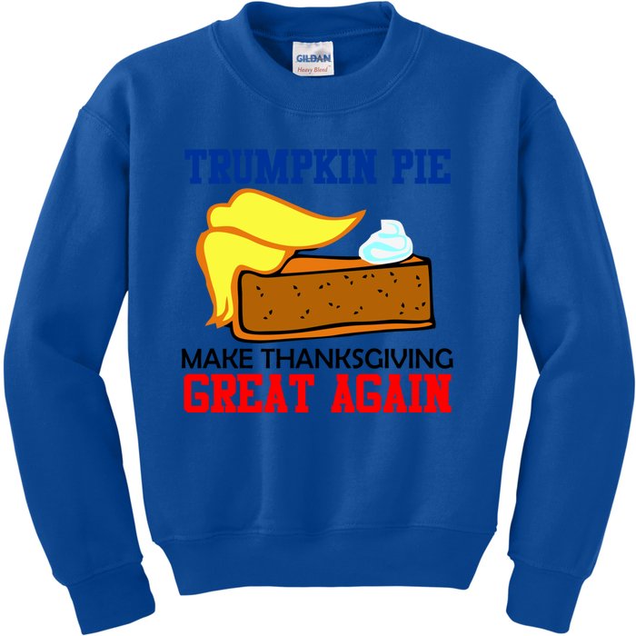 Trumpkin Pie Make Thanksgiving Great Again Funny Trump Gift Kids Sweatshirt