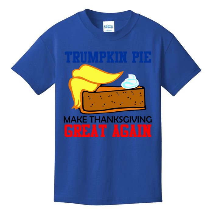 Trumpkin Pie Make Thanksgiving Great Again Funny Trump Gift Kids T-Shirt