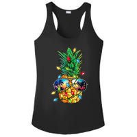 Tropical Pineapple Merry Christmas Lights Tree Merry Xmas Ladies PosiCharge Competitor Racerback Tank