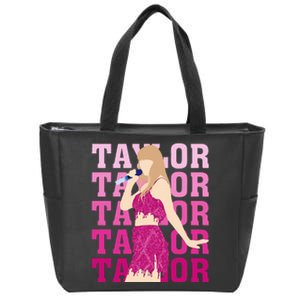 Taylor Personalized Name I Love Taylor Girl Groovy Zip Tote Bag