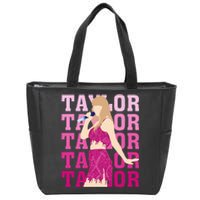 Taylor Personalized Name I Love Taylor Girl Groovy Zip Tote Bag