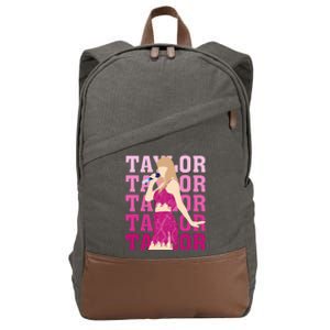 Taylor Personalized Name I Love Taylor Girl Groovy Cotton Canvas Backpack