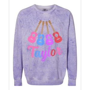 Taylor Personalized Name I Love Taylor Girl Groovy 70S Colorblast Crewneck Sweatshirt